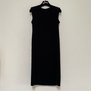 Theory Fitted Knee Shoulder Pads Cocktail Dress Size 10 Black